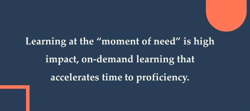Learning at the moment of need.